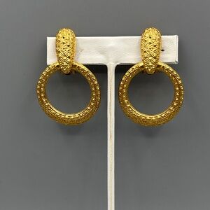 Elegant Brushed Gold Hoop Earrings JP317 2/$20